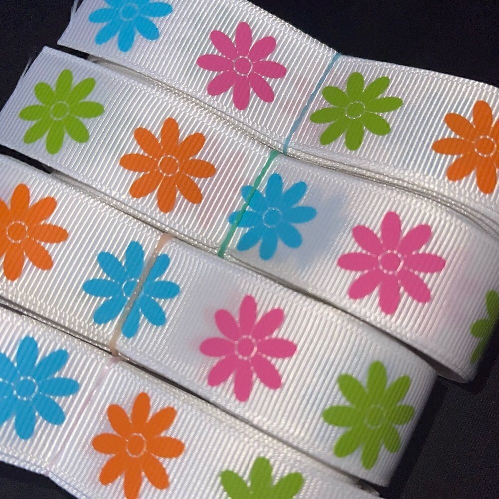 Grosgrain Ribbon 7/8” 5 yards 5/$20 hair bows shipping supplies flowers daisies